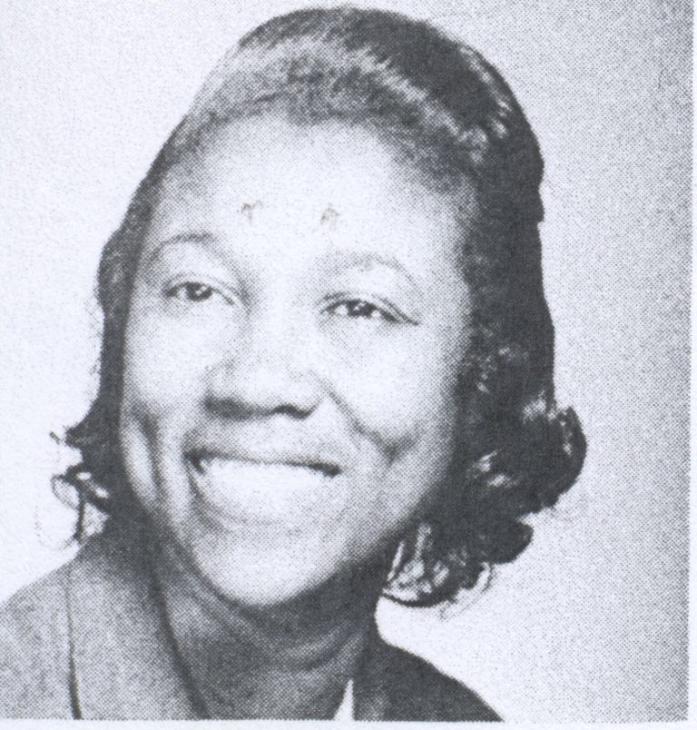 Celestine H. Kyle smiling in a close-up black-and-white yearbook portrait