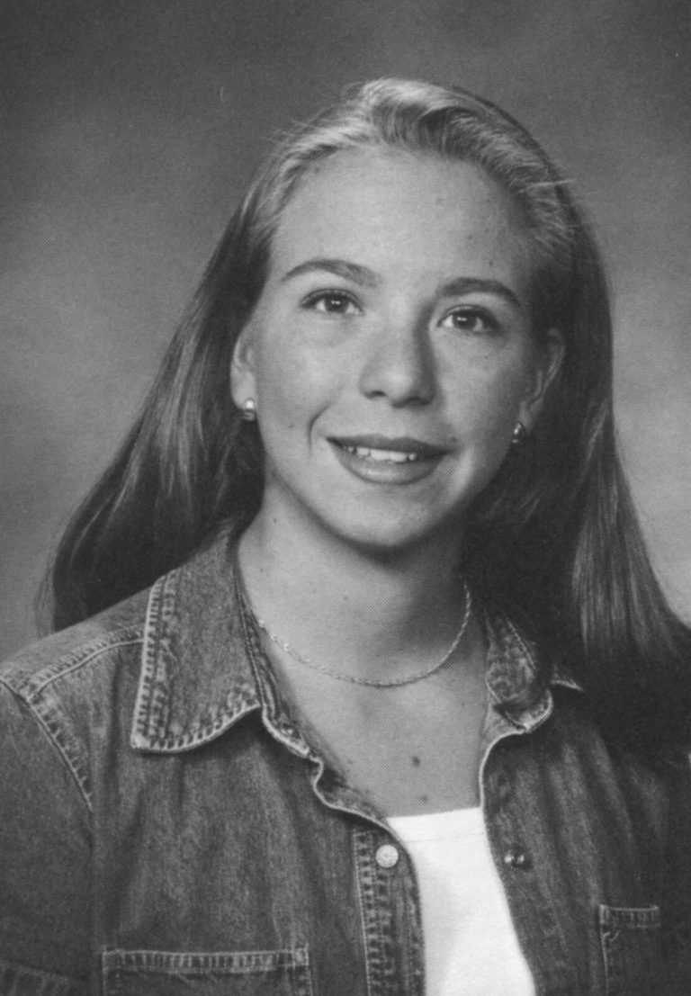 Erika Valek, named Miss Coronado, in a black-and-white portrait wearing a denim shirt
