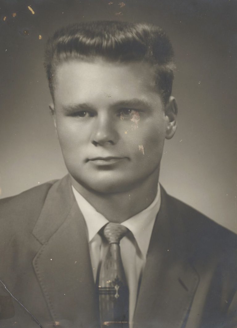 Jimmy Gafford in a suit and tie, vintage studio portrait