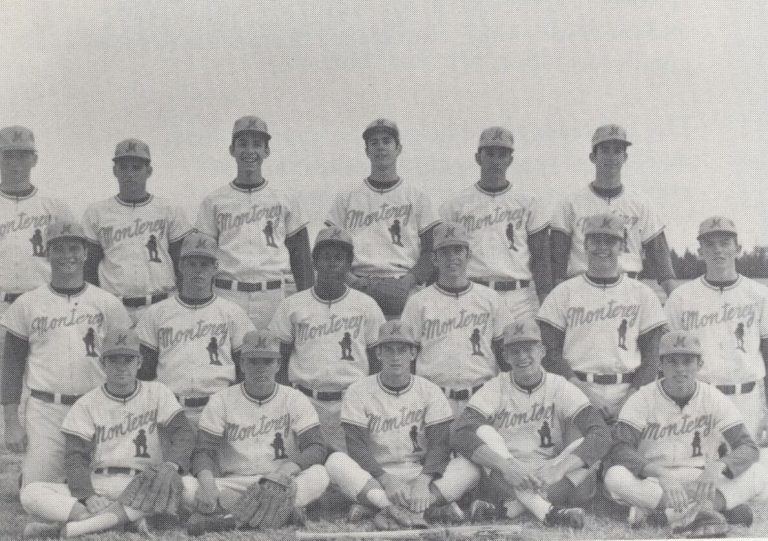 Jimmy Shankle, middle row, with the 1972 AAAA state champion Monterey baseball team, from a yearbook page