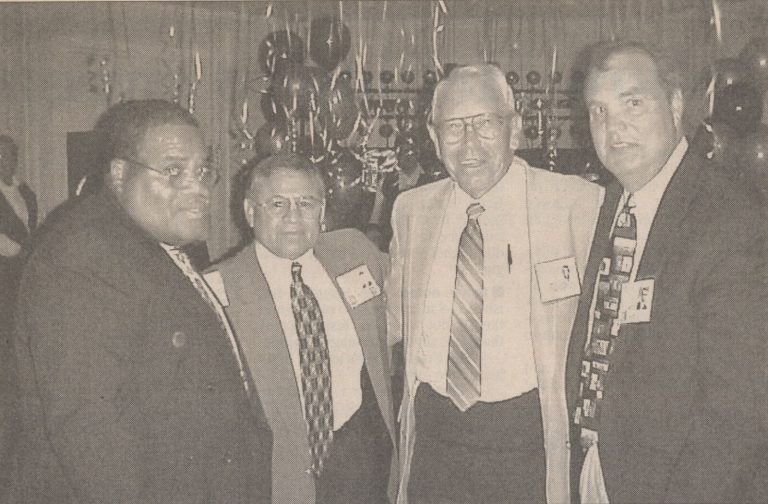 Pete Ragus, second from right, with former players James Spears, Ines Perez and Hal Carew at a reunion
