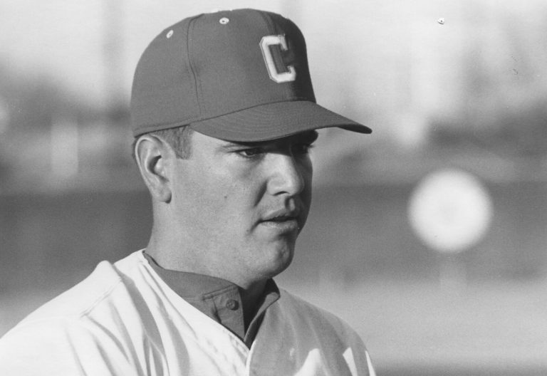 Steve Coleman in profile wearing a Coronado baseball cap in a black-and-white portrait
