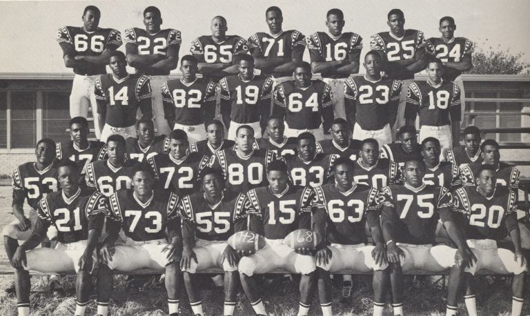 A. G. Perryman, number 22 in the back row, with the Dunbar football team